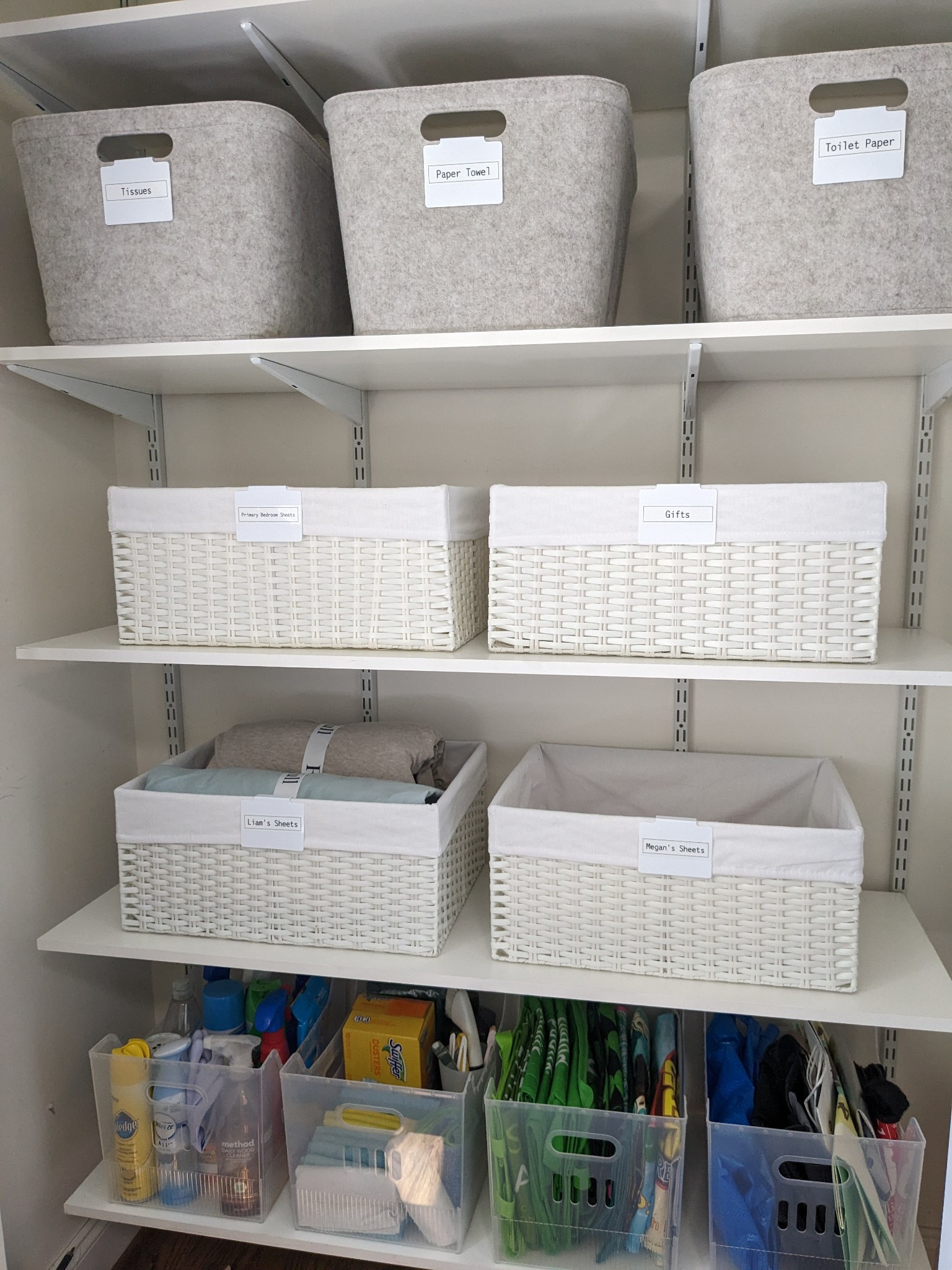 Laundry room, linens closet, bathroom storage, coat closet any small closet or built in space will benefit from these bins! This system works like a charm for any one of these spaces give it a try! 

#LTKkids #LTKfamily #LTKhome