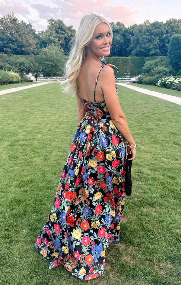 Juliet Maxi Dress ~ Charm Peony Black Taffeta | Show Me Your Mumu