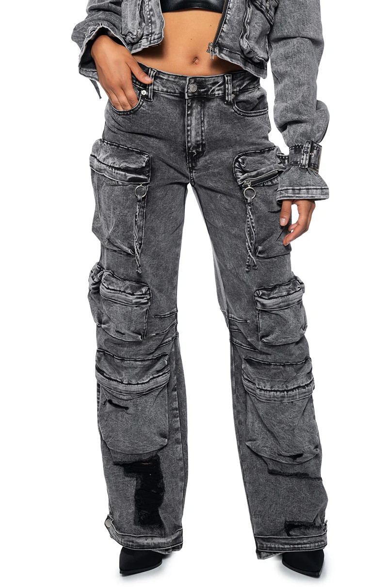 SOMETHING WILD DENIM CARGO PANTS | AKIRA