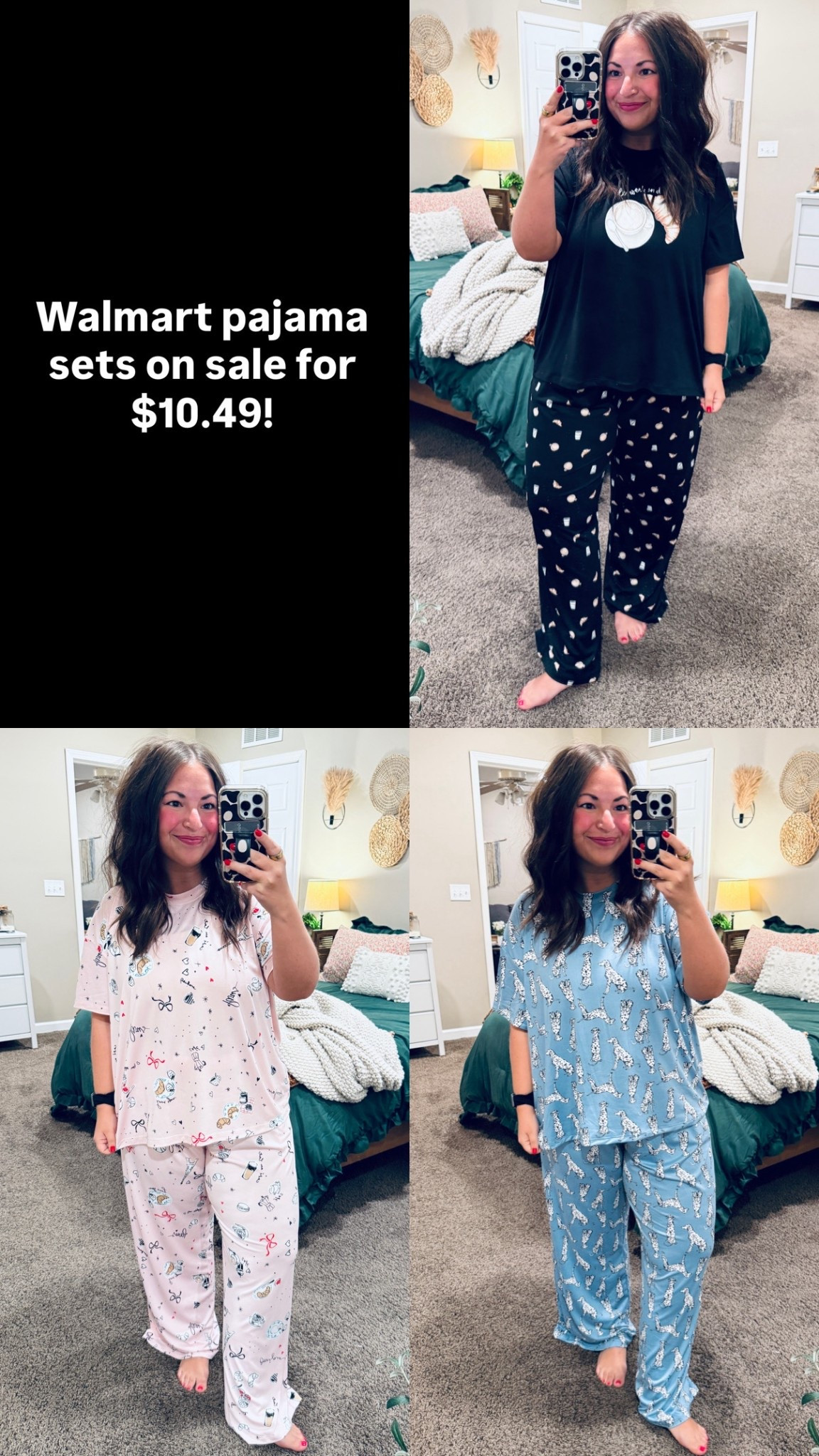 Walmart pajama sets on sale for $10.49!
