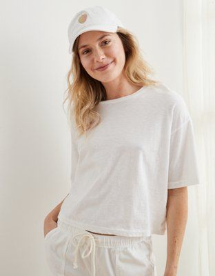 Aerie Boyfriend Cropped Oversized T-Shirt | American Eagle Outfitters (US & CA)