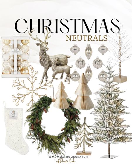 Neutral Christmas decor finds that are classic and beautiful to decorate your home for the holiday season! Mercury glass ornaments, wreath, flocked trees, Christmas trees, reindeer

#LTKstyletip #LTKHoliday #LTKhome