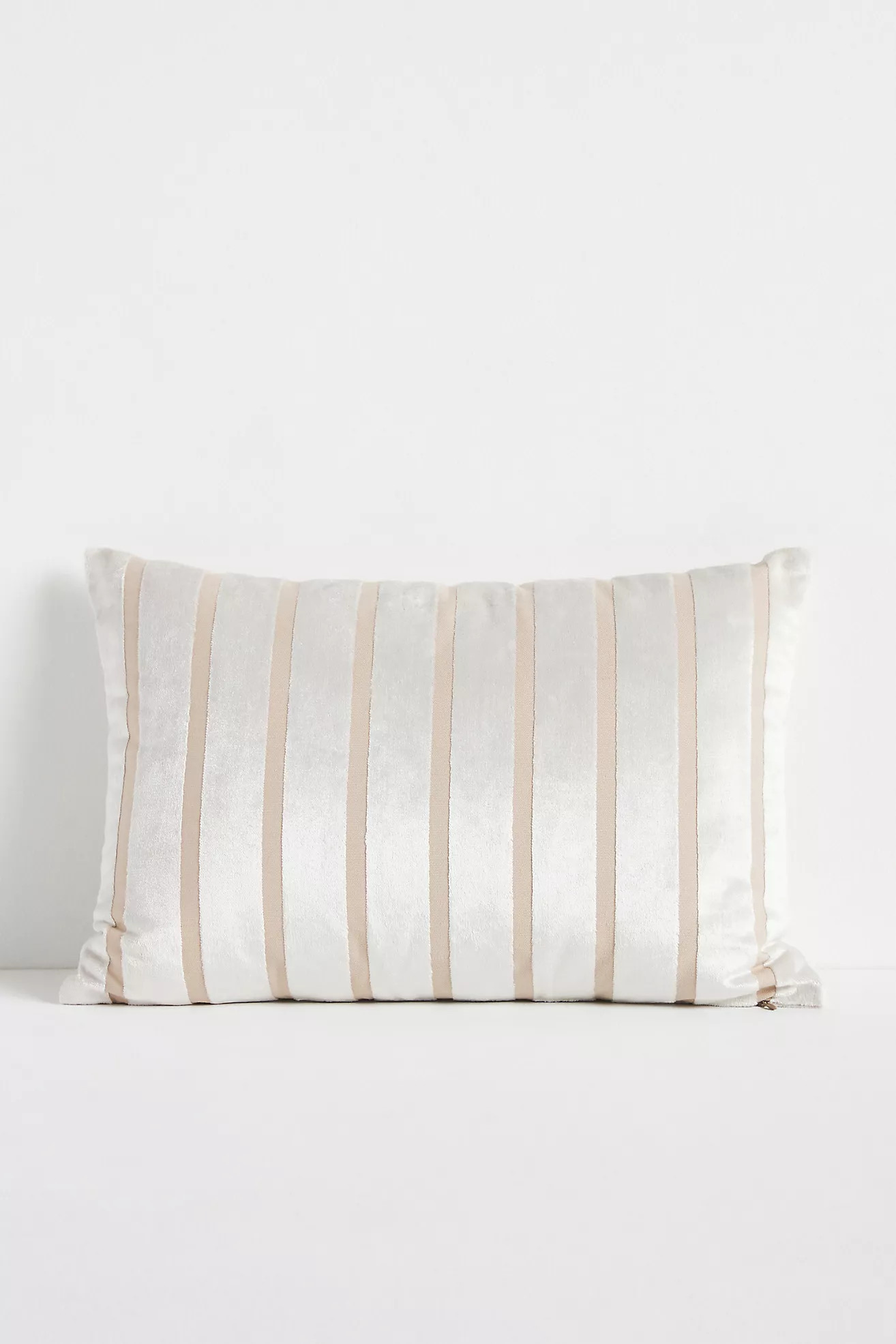 Corinn Striped Woven Cotton Velvet Pillow | Anthropologie (US)