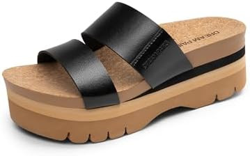 DREAM PAIRS Women's Platform Slides Slip On Wedge Sandals | Comfortable Arch Support Two Strap Fa... | Amazon (US)