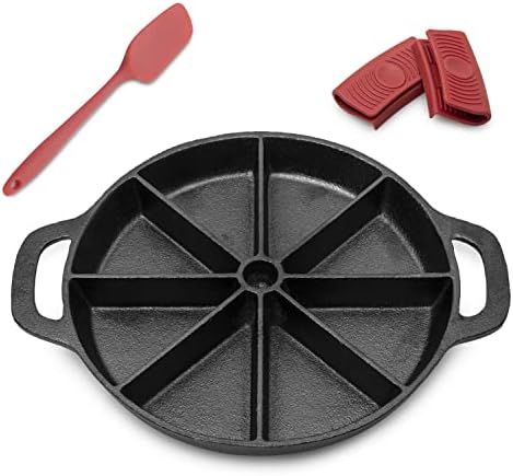 GLOCHYRA Cast iron Cornbread pan, Wedge Scone Pan for baking-Pre-seasoned, 8 section divided skillet | Amazon (US)