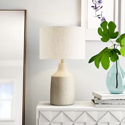 Parkville 25" Table Lamp Base Color: Light Gray, Shade Color: Ivory | Wayfair North America