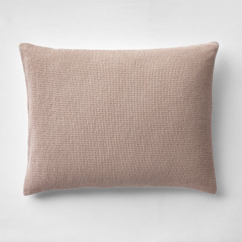 Scoop Classic Mauve Waffle Weave Organic Cotton Kids Pillow Sham + Reviews | Crate & Kids | Crate & Barrel