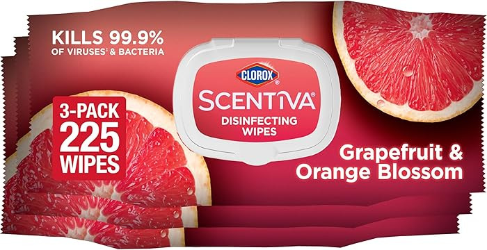 Clorox Scentiva Disinfecting Wipes, Grapefruit and Orange Blossom, 75 Ct., Pack of 3 (Pack May va... | Amazon (US)