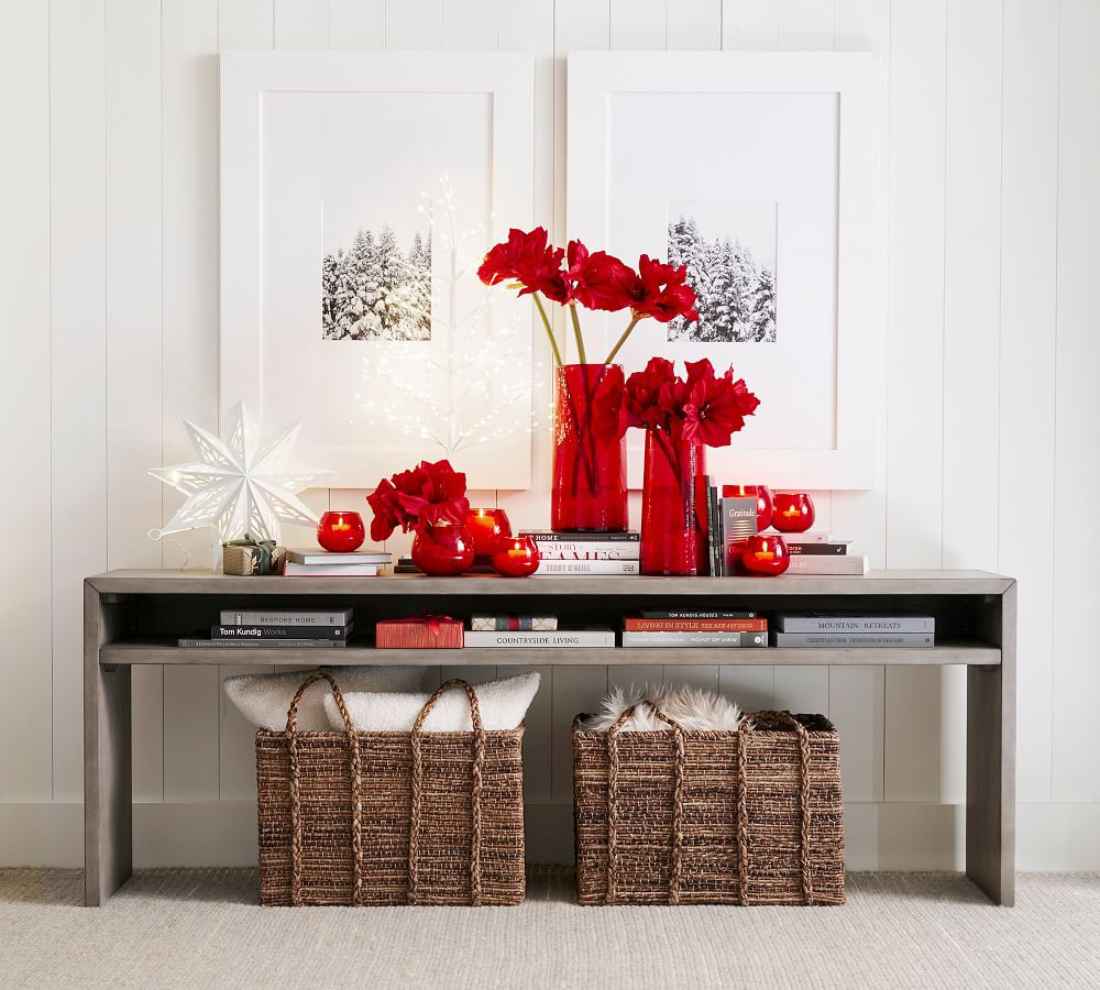 Byron 84" Waterfall Console Table, Mason Gray | Pottery Barn (US)