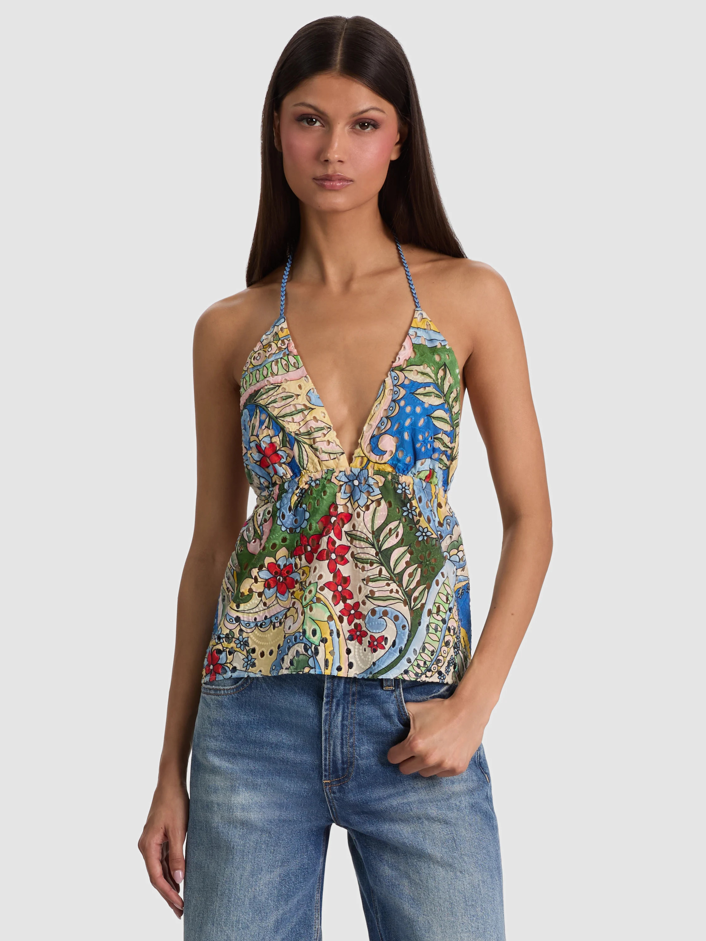 alice + olivia KAROLINA HALTER TOP | Alice + Olivia