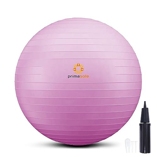 PRIMASOLE Exercise Ball for Balance Stability Fitness Workout Yoga Pilates at Home Office & Gym 55cm Nail Pink, 21.7 inch & 55 cm | Amazon (US)