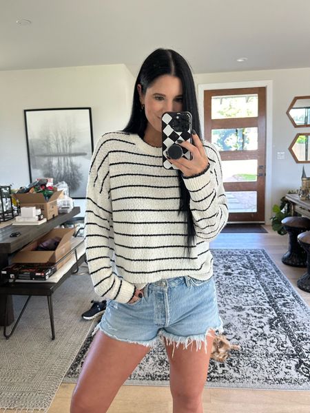 One of my go-to spring outfits! I love a lightweight sweater and this striped spring sweater from autumn cashmere is perfection! I’m in the size medium.

I linked a few cutoff short options too! This exact pair are the agolde Parker shorts.

#LTKfindsunder100 #LTKstyletip #LTKfindsunder50