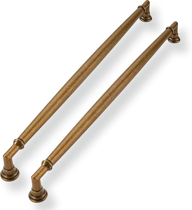 2 Pack 10Inch Hole Center Antique Brass Cabinet Pulls Solid Cabinet Handles Solid Hardware Handle... | Amazon (US)