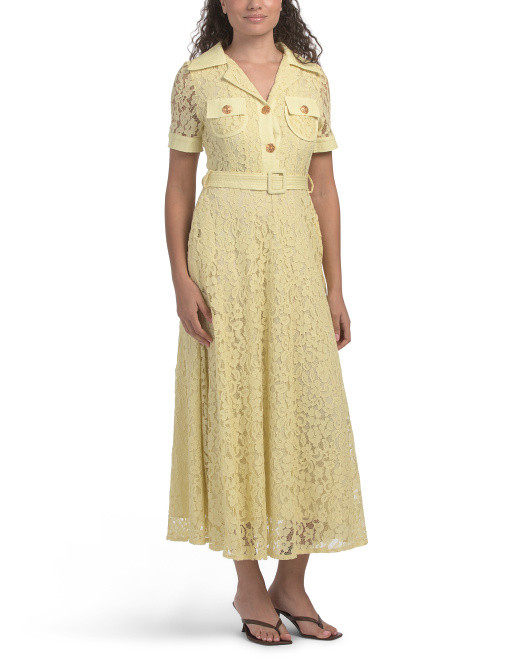 Short Sleeve Lace Maxi Dress | TJ Maxx
