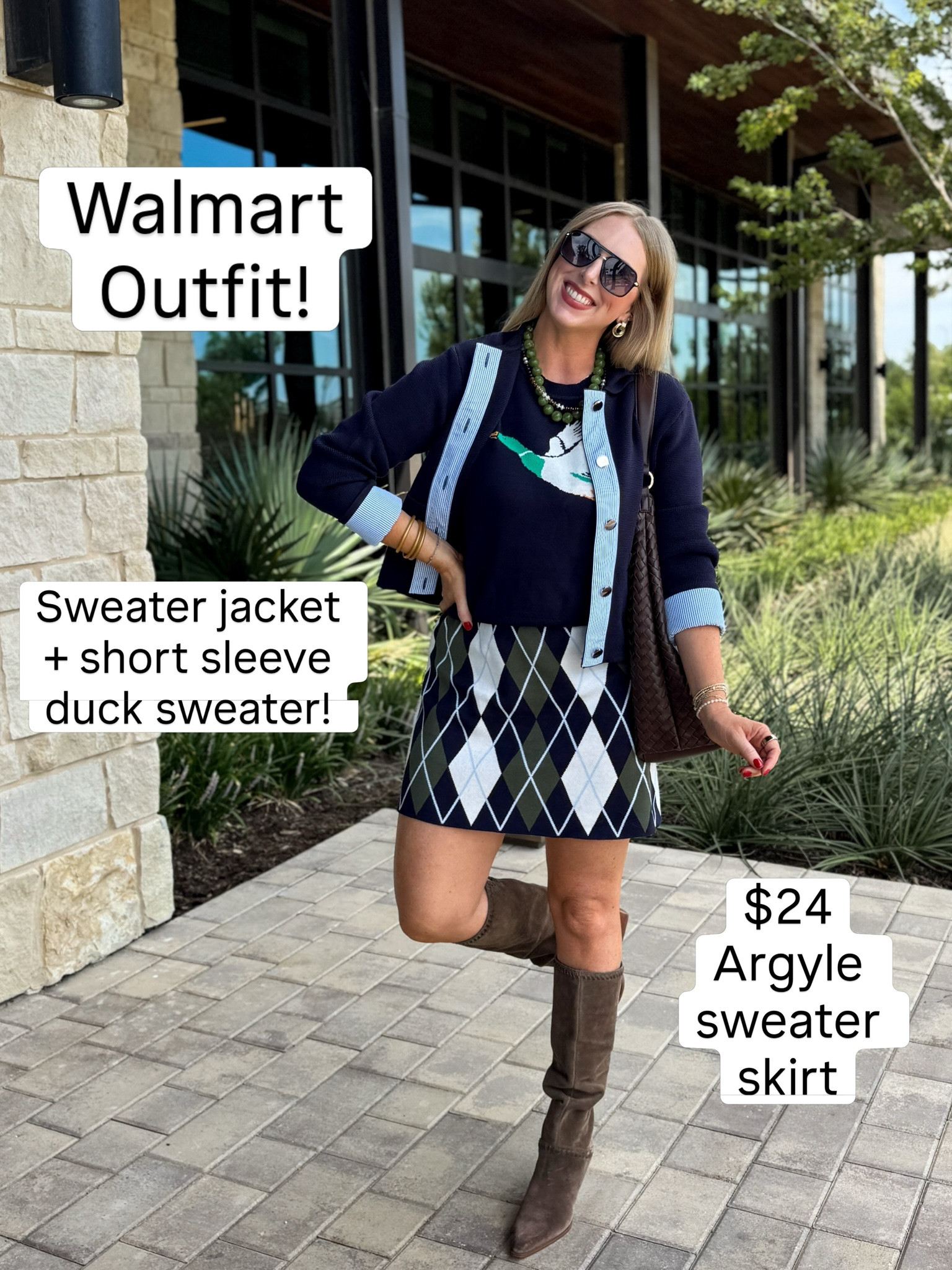 Walmart outfit! This argyle skirt and duck sweater are so fun for fall!

#LTKootd