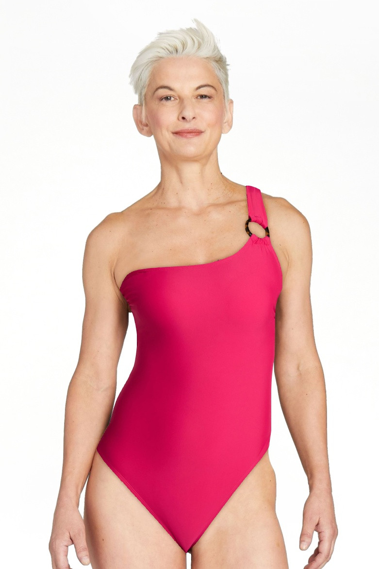 Time and Tru Women's and Women's Plus One Shoulder One Piece Swimsuit, Sizes XS-3X, Family Swim | Walmart (US)