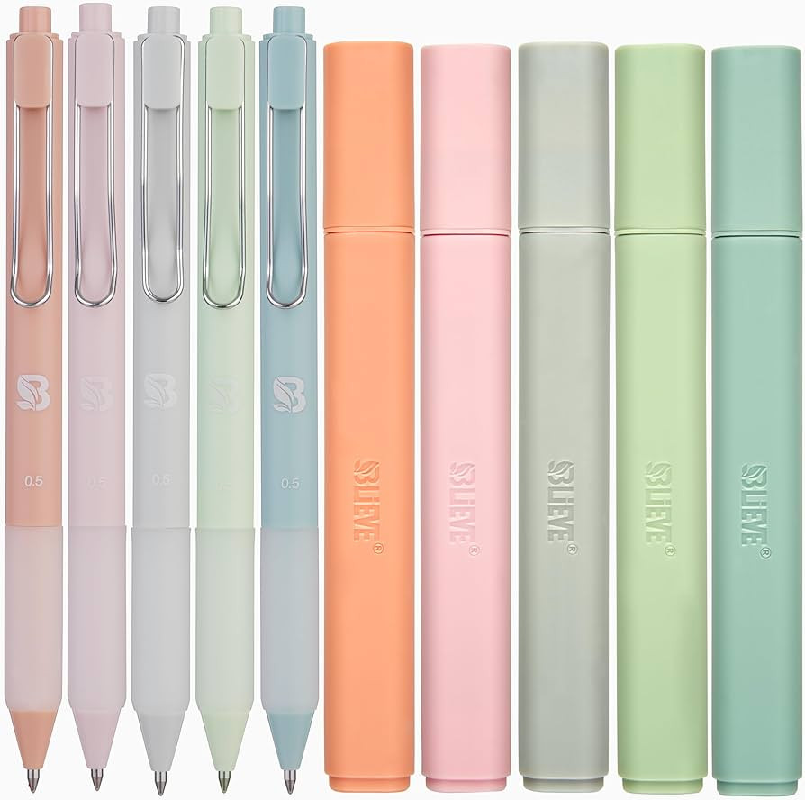 BLIEVE - Aesthetic Highlighters and Gel Pens With Soft Ink And Tip, Bible Highlighters and Pens N... | Amazon (US)