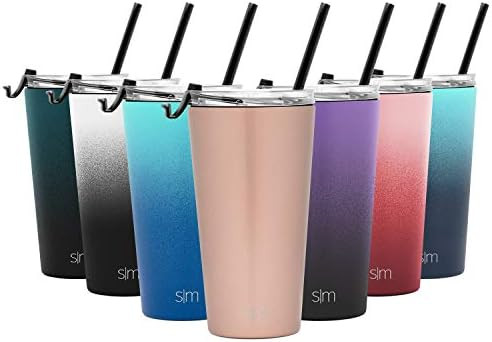 Simple Modern 16oz Classic Tumbler Travel Mug with Clear Flip Lid & Straw - Coffee Vacuum Insulat... | Amazon (US)