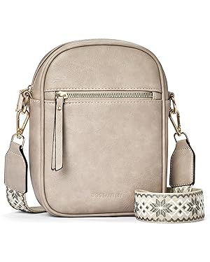 BOSTANTEN Small Crossbody Bags for Women Designer Zip Cell Phone Purse Shoulder Handbags Wallet w... | Amazon (US)