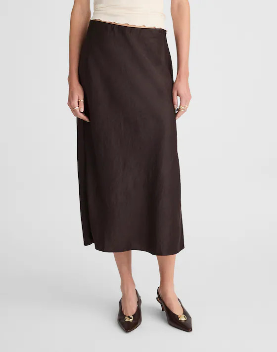 Satin Midi Slip Skirt | Madewell