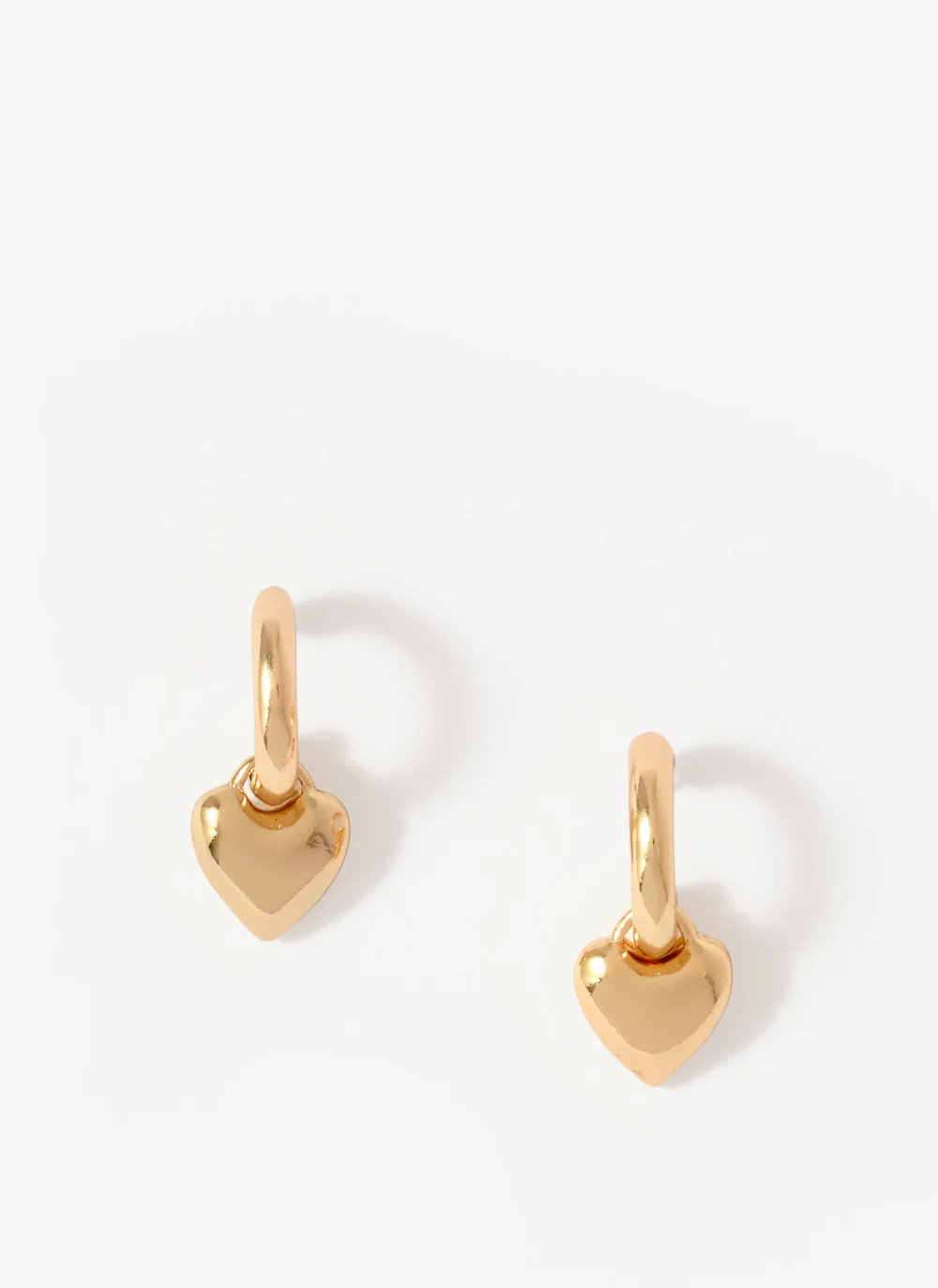 Gold Tone Heart Hoop Earrings | Mint Velvet
