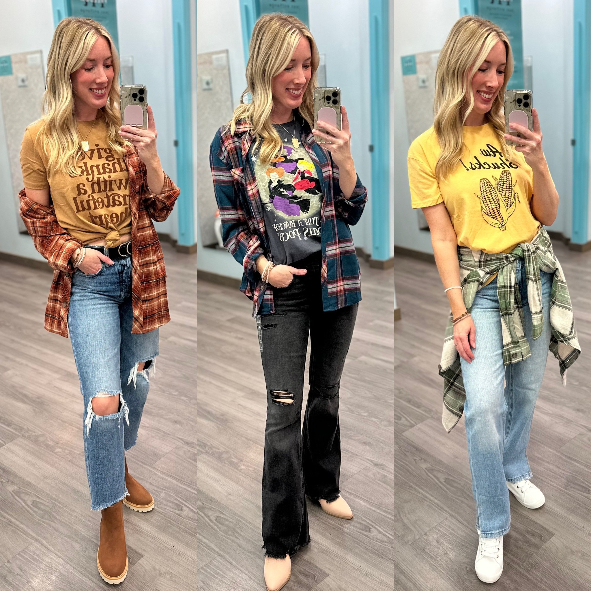 Graphics + plaids = the perfect pair💛 