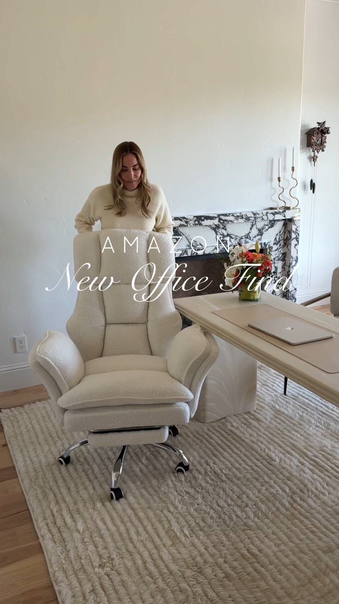 Cozy Amazon home office🤍 Cushioned armrests you can actually curl up on, reclines and has a footrest… basically an office chair that understands comfort. Rolls easily, looks aesthetic, and doubles as the perfect spot for work breaks or a pet cameo 🐾! 

 #LTKHome