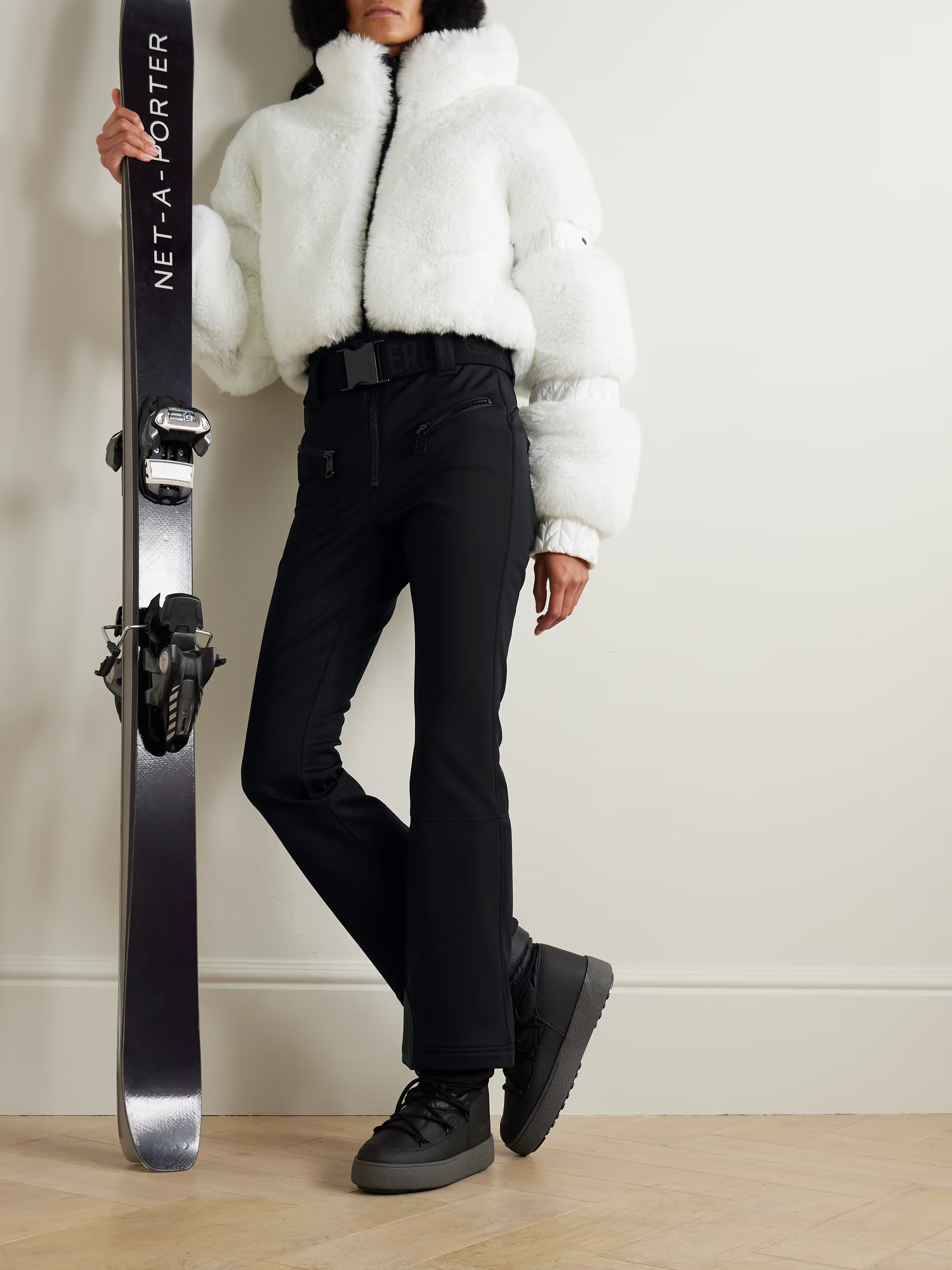 Lieke belted faux fur and stretch-shell ski suit | NET-A-PORTER (US)