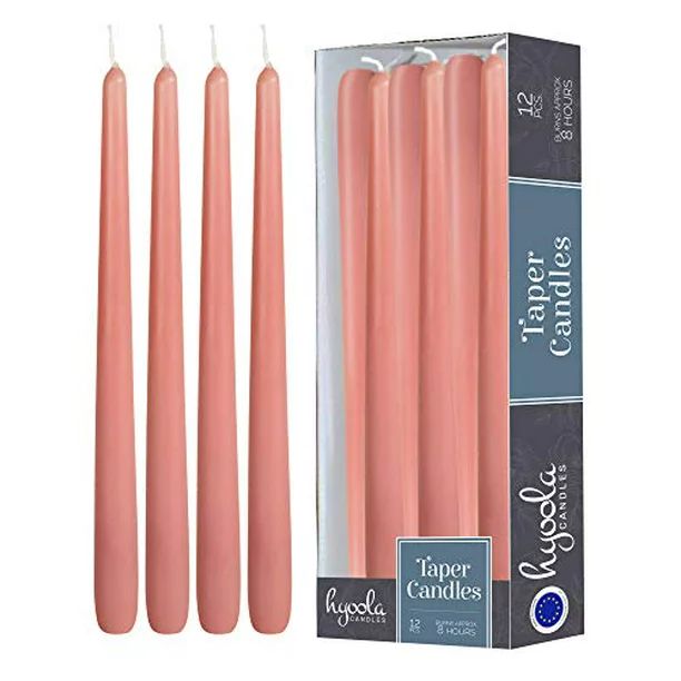 Hyoola, 10" Rose Pink Taper Candles - Dripless Tapers (12 Pack) | Walmart (US)