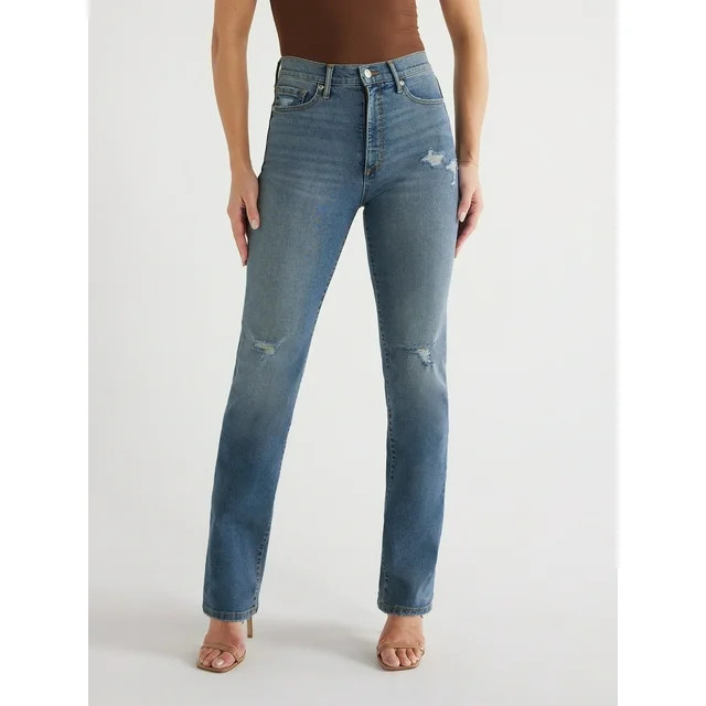 Sofia Jeans Women's Eden Slim Straight Super High-Rise Jeans, 30.5" Inseam, Sizes 0-20 - Walmart.... | Walmart (US)