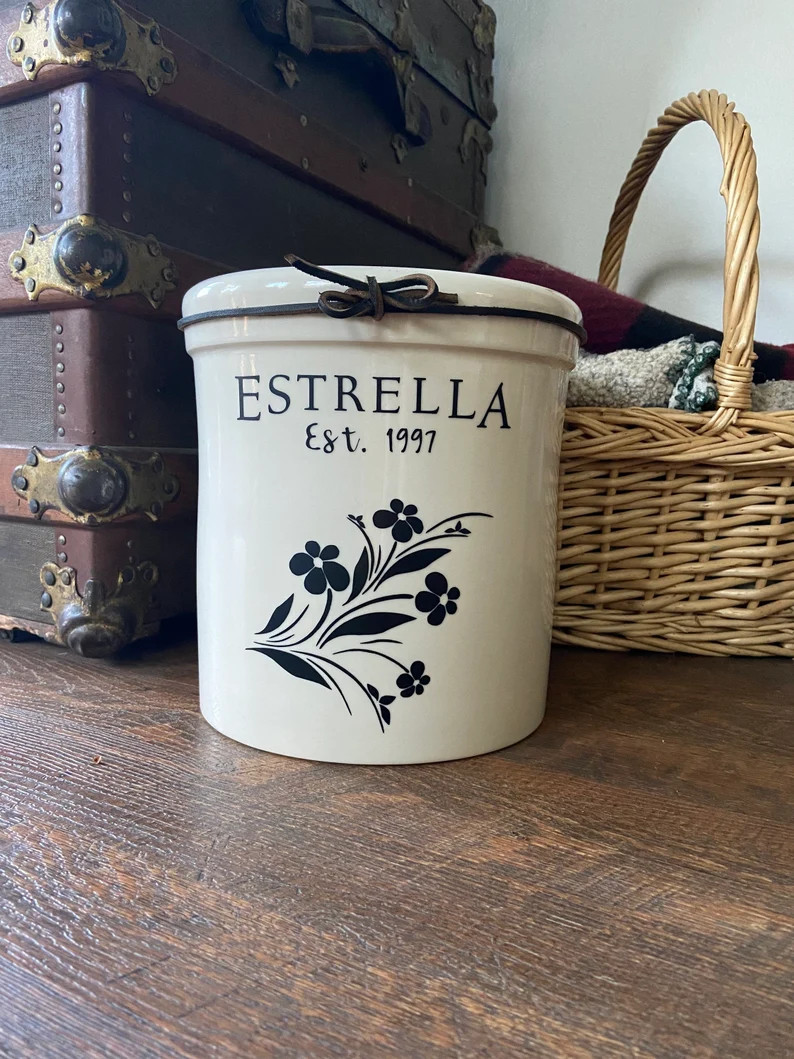 Large Utensil Crock, Kitchen Utensil Holder, 1 Gallon Crock, Personalized Stoneware, Customized C... | Etsy (US)