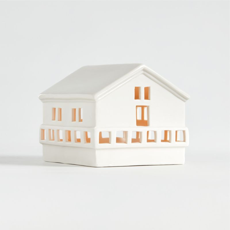 White Ceramic Holiday Alpine Ski Lodge + Reviews | Crate & Barrel | Crate & Barrel