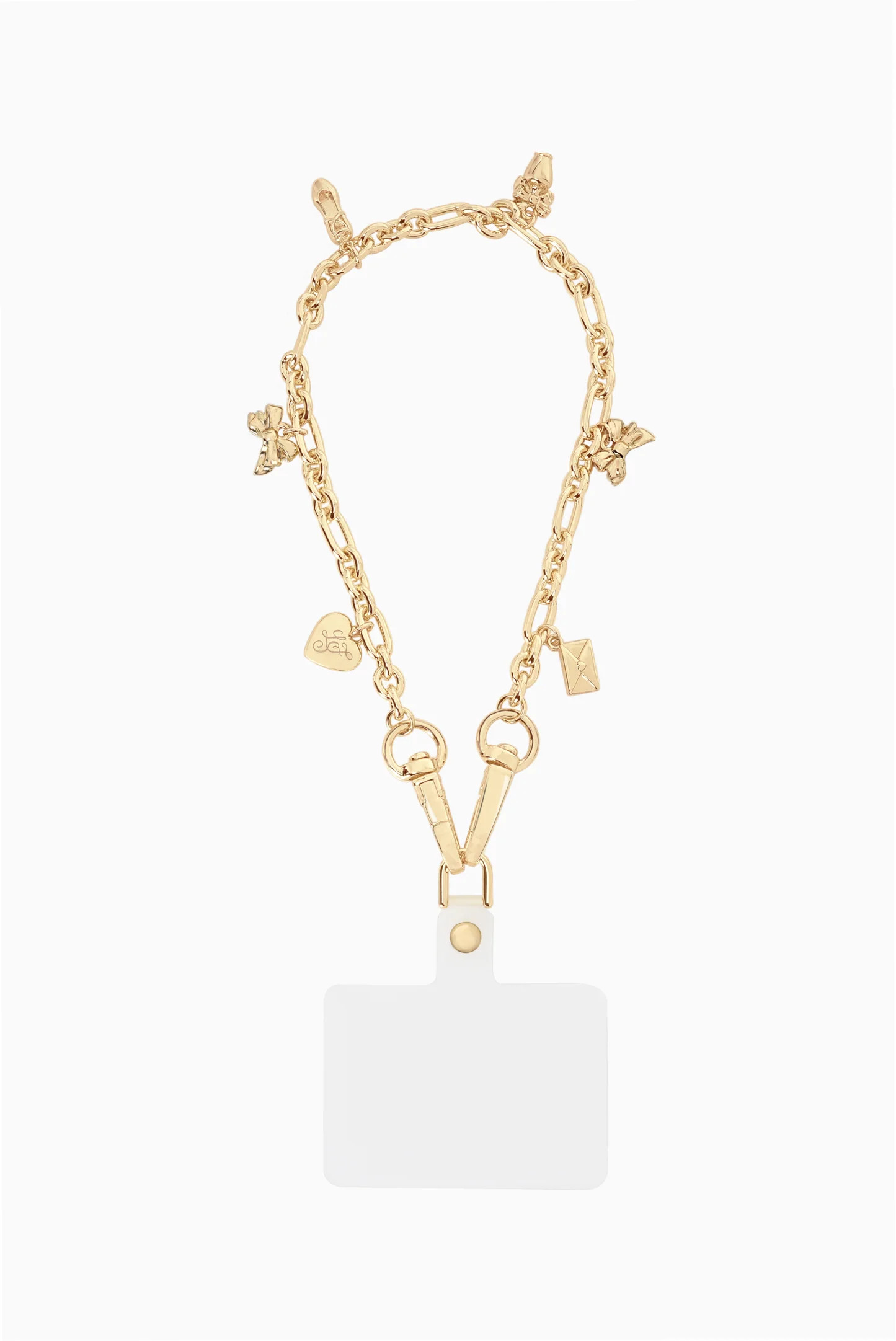 Case-Mate x LoveShackFancy Anchor Card Phone Charm - Gold w/ Charms | LoveShackFancy