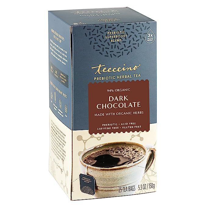 Teeccino Prebiotic SuperBoost™ Herbal Tea – Dark Chocolate – Support Your Probiotics with V... | Amazon (US)