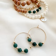 be still | hoop earrings 30 mm | 14k gold-filled | teal | Reef rain aria