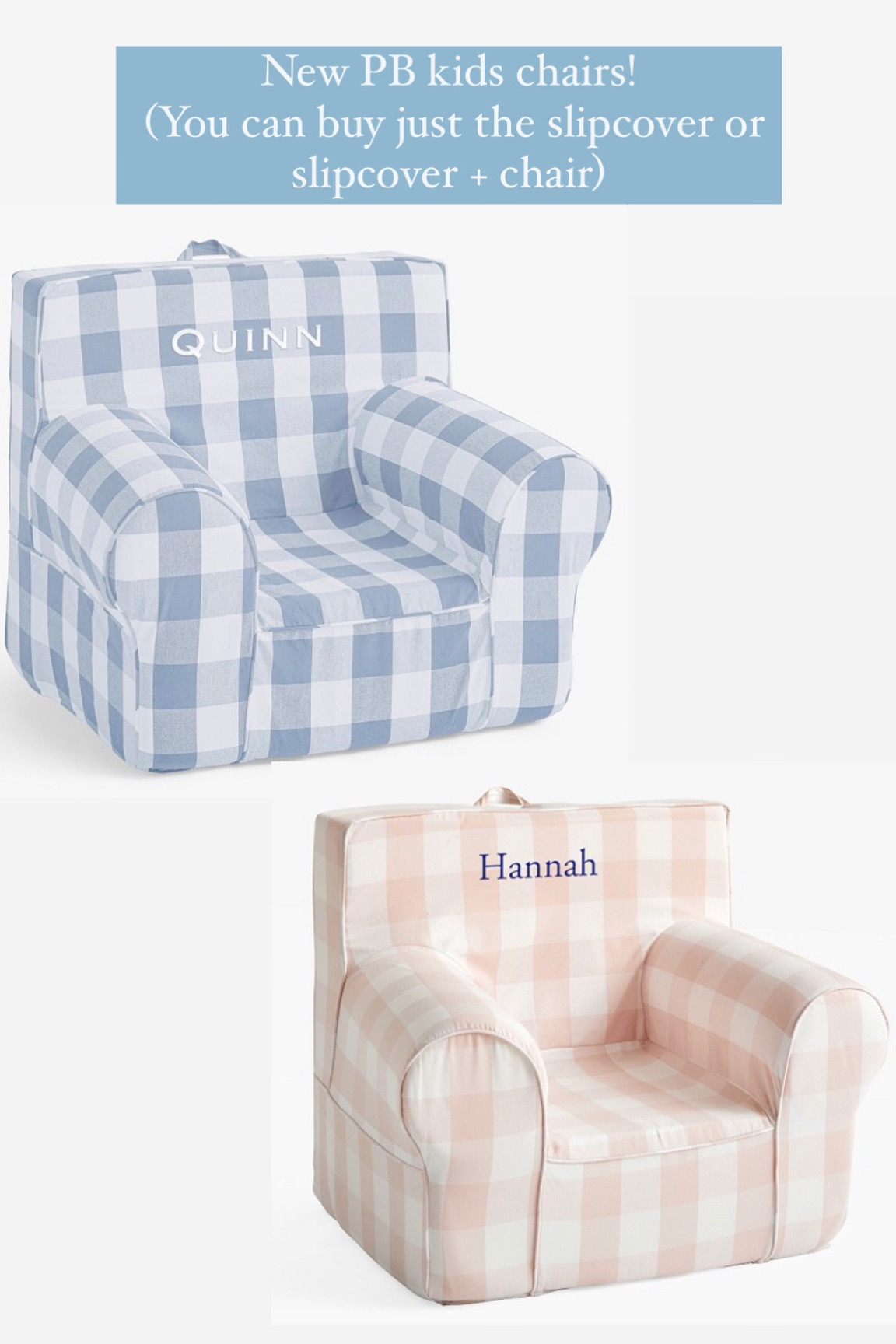 Pottery barn kids anywhere chair new Buffalo print gingham 