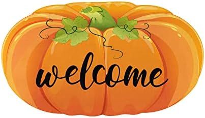 Pumpkin Welcome Fall Doormat Autumn Door Mat Halloween Thanksgiving Harvest Decorative Low-Profile F | Amazon (US)