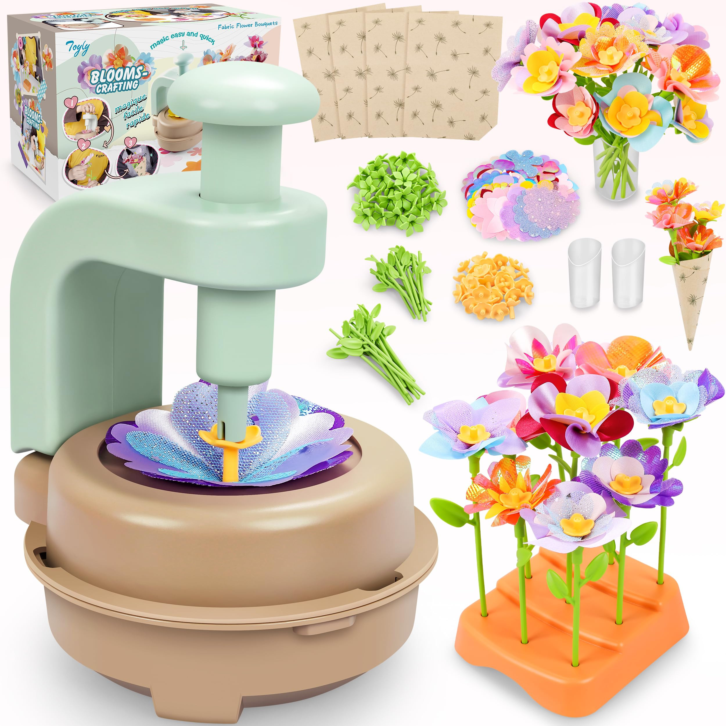 Fabric Flower Bouquets Toys, DIY Craft Kits Toys for Kids - Flowers Market Toy, Build Your Flower... | Amazon (US)
