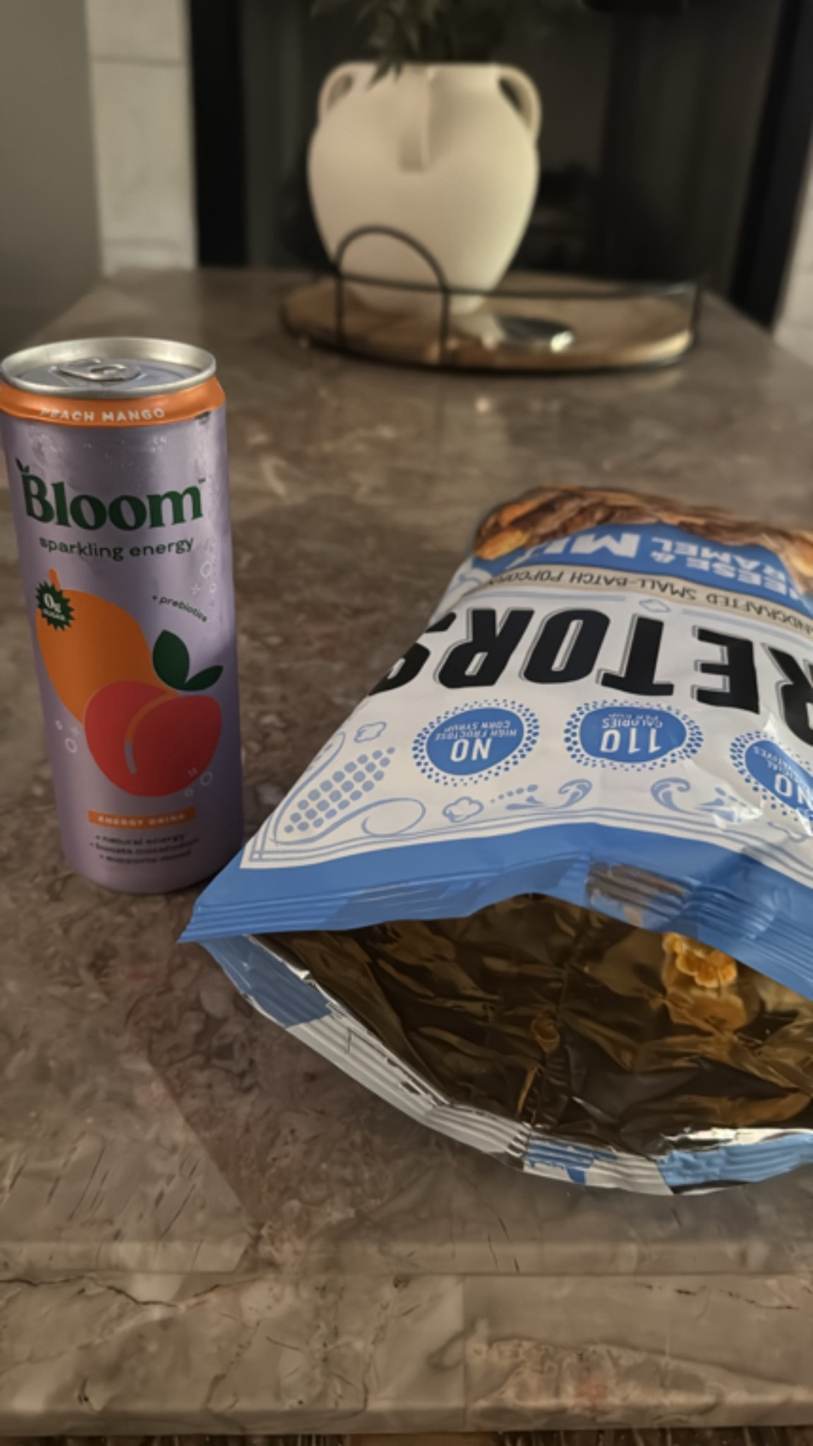 Afternoon snack bloom drink and GH Creators Cheese and caramel mix popcorn 

#LTKOver40 #LTKfoodie #LTKselfcare