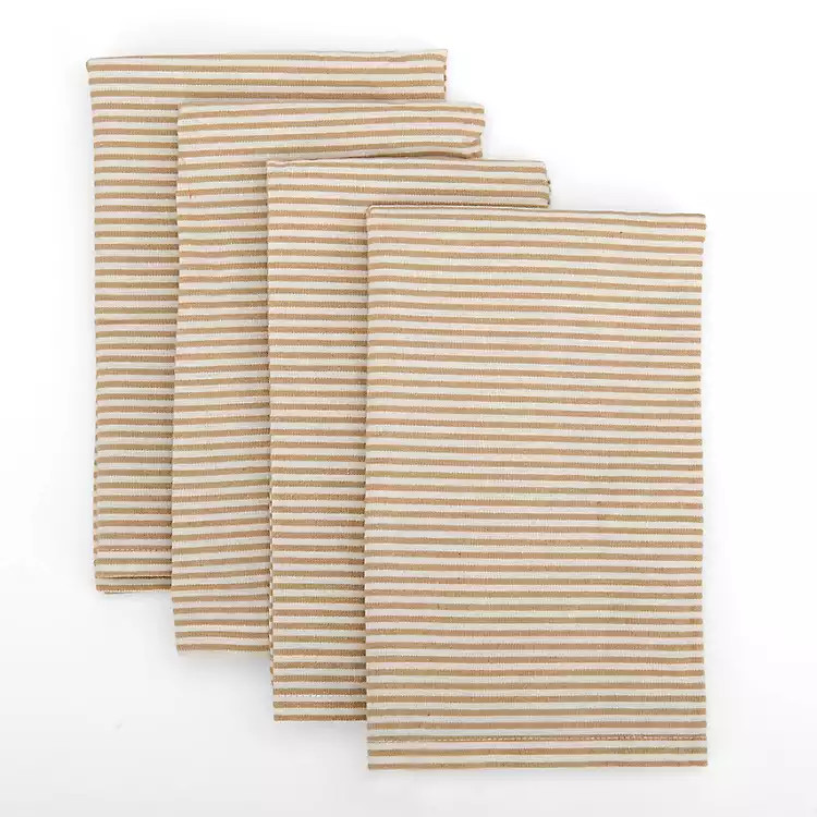 Taupe Bea Stripe Napkins, Set of 4 | Kirklands