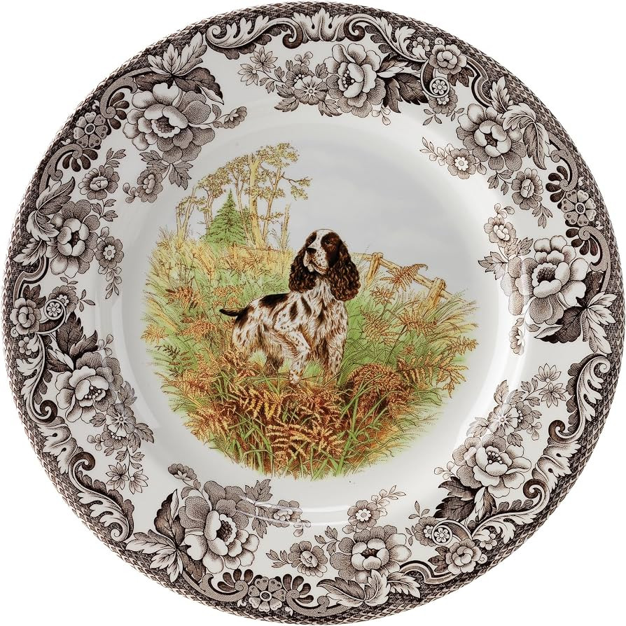 Spode Woodland Hunting Dogs, 10.5" Dinner Plate - English Springer Spaniel Design, Made in England, Microwave Safe & Dishwasher Safe, Fine Earthenware for Holiday Dining - Collectible Tableware & Gift | Amazon (US)