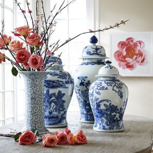 Hand-Painted Flared Chinese Vase | Wisteria