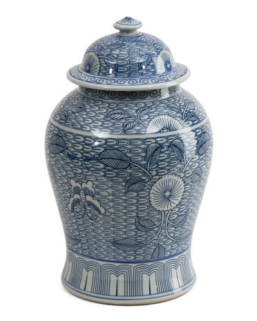 10x17 Butterfly Leaf Temple Jar With Lid | TJ Maxx