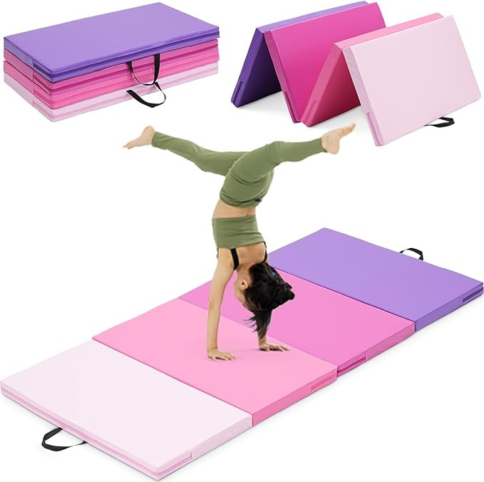 Gymnastics Mat, 3FTx6FT / 4FTx8FT 2" Thick Folding Kids' Gymnastic Tumbling Mat for Home Gym Exer... | Amazon (US)