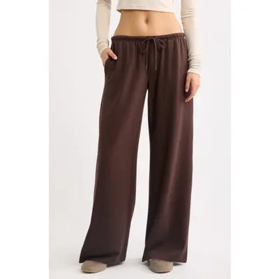 BP. Narrow Waistband Baggy Wide Leg Sweatpants in Brown Coffee at Nordstrom, Size Medium | Nordstrom