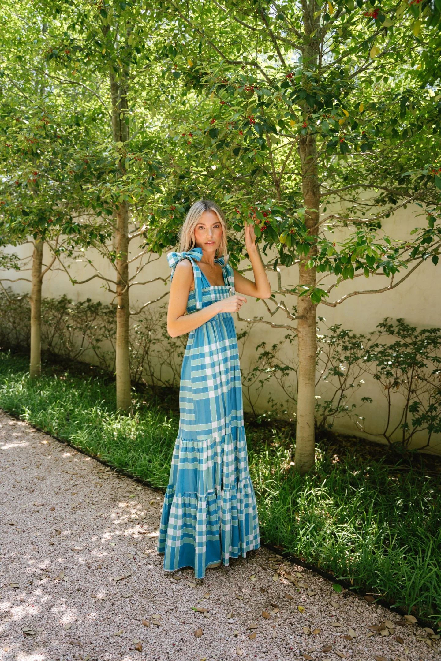 Kelly Dress in Blue + Green Gingham | Sheridan French
