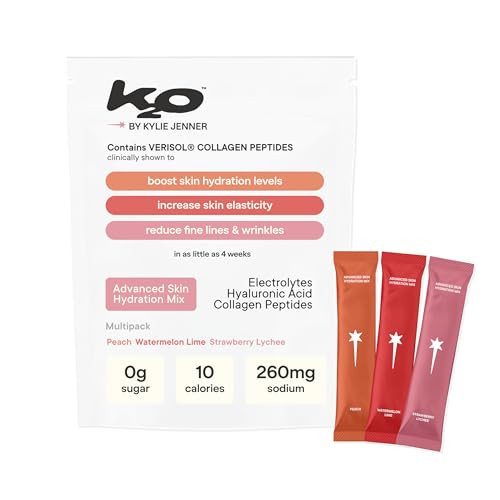 k2o by Kylie Jenner Advanced Skin Hydration Mix with Electrolytes, Hyaluronic Acid & Verisol Collagen Peptides - Clinically Shown to Boost Hydration & Reduce Wrinkles (Variety Pack) | Amazon (US)