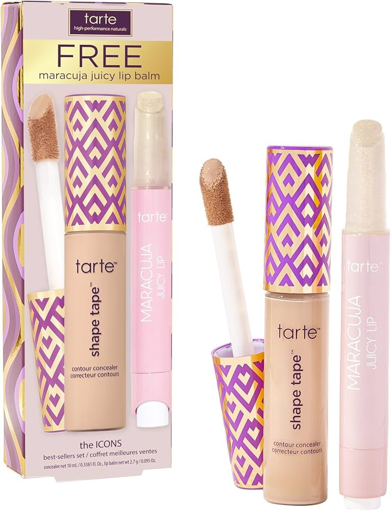 tarte icons shape tape concealer & maracuja juicy lip duo – Full Coverage Concealer for Dark Ci... | Amazon (US)