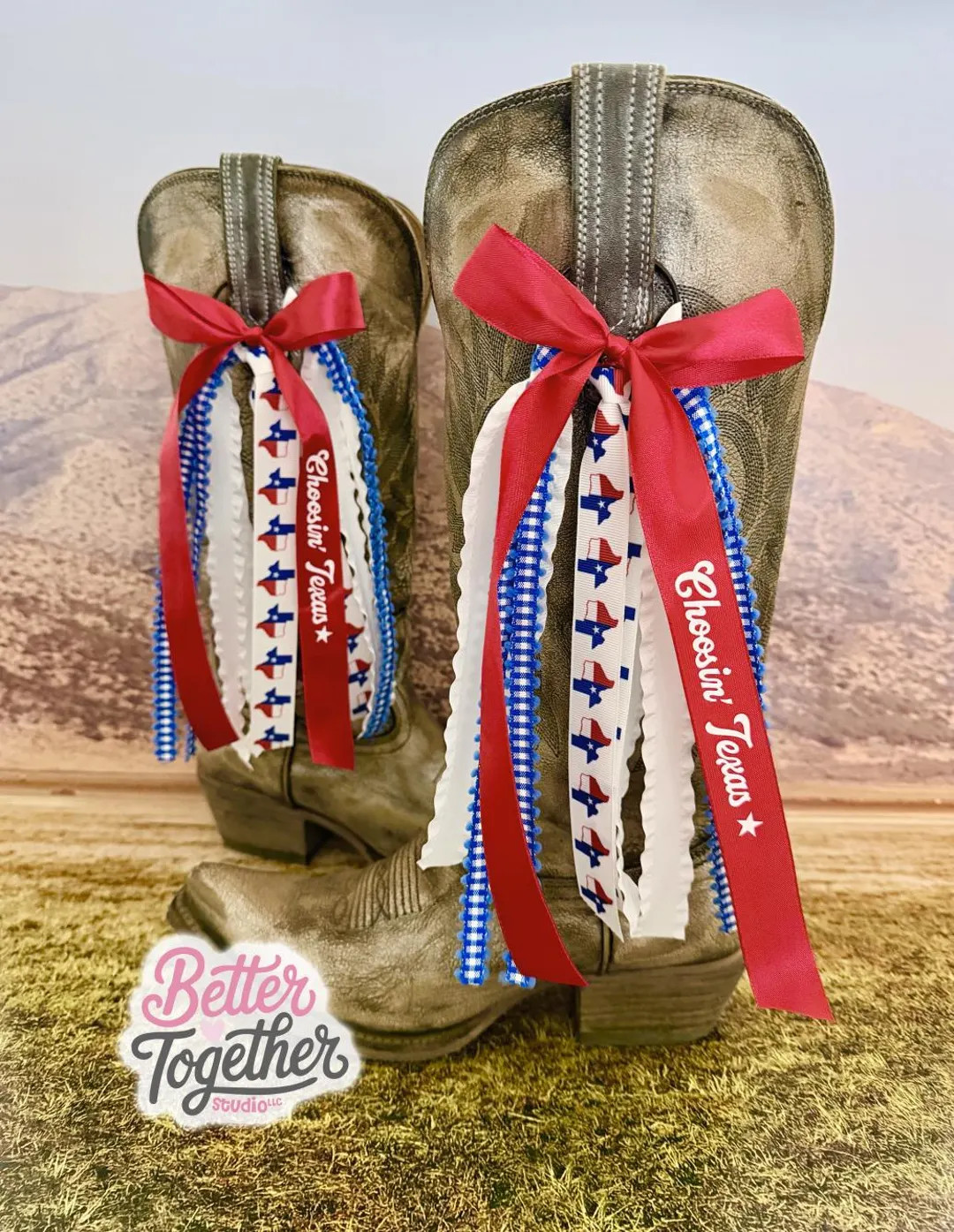 Texas Patriotic Country Concert Boot Bows | Red Blue and White Boot Bows | Country Concert Boot A... | Etsy (Global)