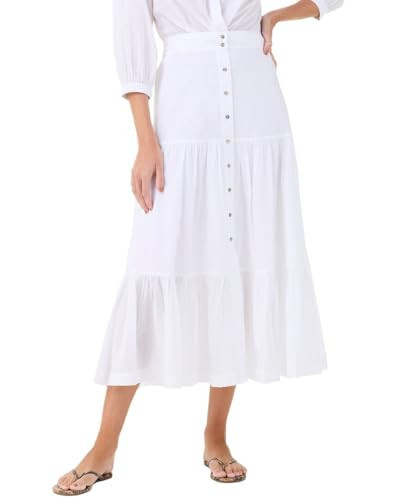 NIC+ZOE Women's Cotton Tiered Skirt, Paper White | Amazon (US)